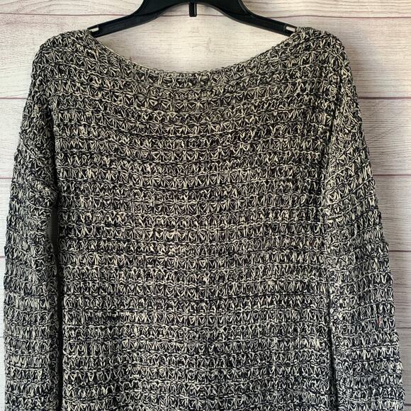 Ruby Moon Black and Cream Knit Weave Sweater Pullover Long Sleeve Size Small - Picture 6 of 12